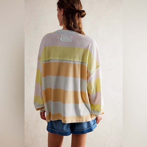 Free People We The Free Sundae Funday Tee Oversized Pullover Sweatshirt Size XS - Picture 2 of 10